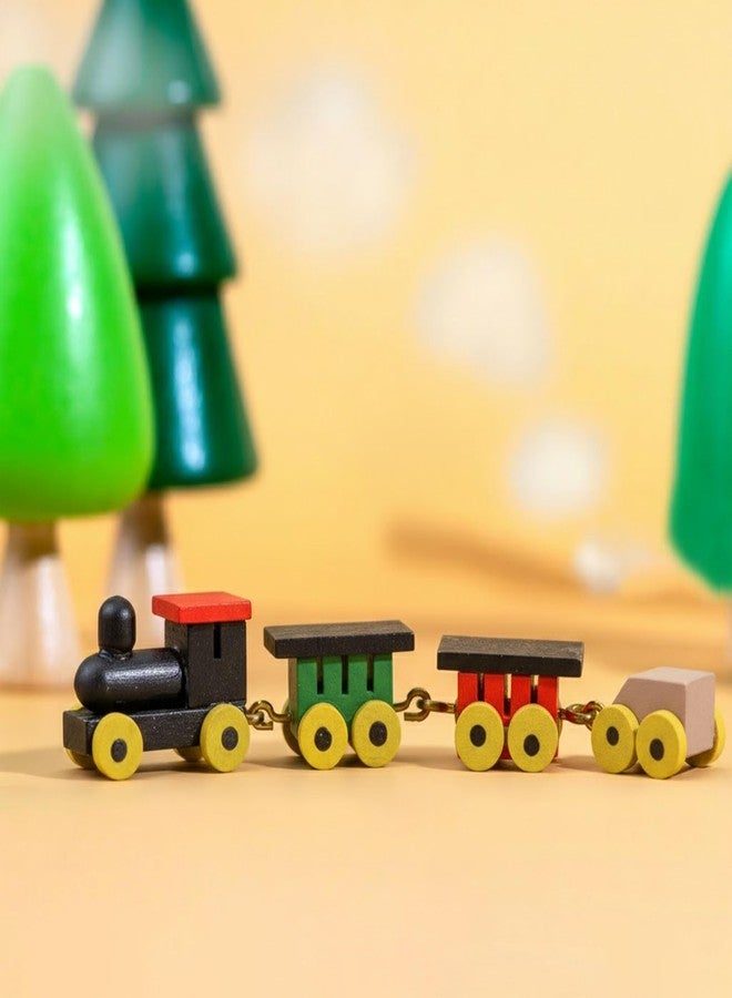 KH866 Miniature Dollhouse Toy Train 1/12 Mini Train Doll House Trains Nursery Accessories Vintage Wooden Ornament Retro Decor for Christmas Birthday Home Adornment Wood Model Scenes DIY Craft Projects - Image 3